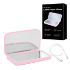 Compact LED Makeup Mirror with Double Magnification 1X and 10X