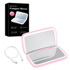 Compact LED Makeup Mirror with Double Magnification 1X and 10X