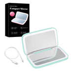 Compact LED Makeup Mirror with Double Magnification 1X and 10X