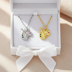 Artistic Gemstone Palette Necklace in Gold and Silver