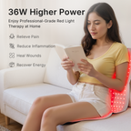 Almofada Grande de Terapia com Luz Vermelha – 792 LEDs, 36W para Alívio Total das Costas e Cintura
