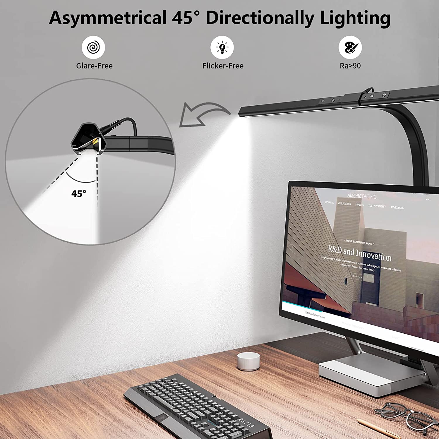 AeroClip LED asztali lámpa modern otthoni irodához állítható fénycsíkkal