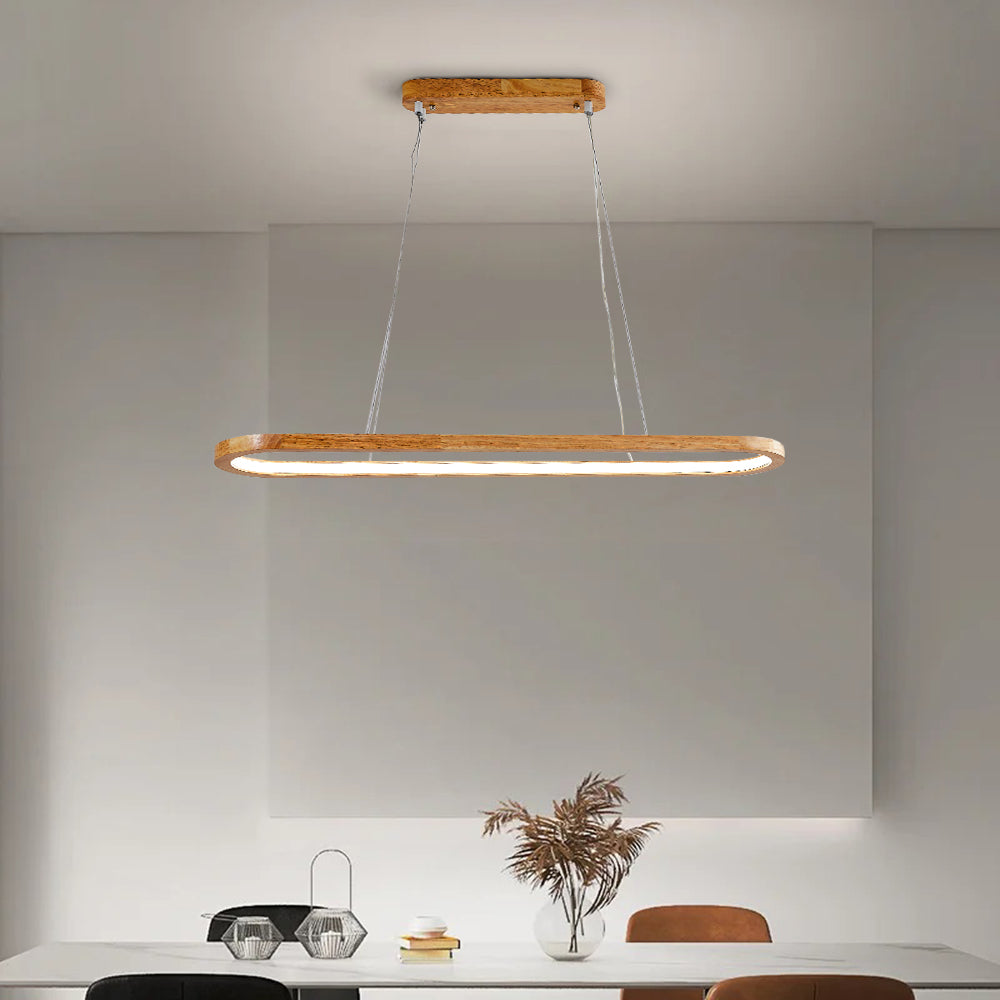 LumaWood LED Pendant Light With Wood Finish And Subtle Metal Accents