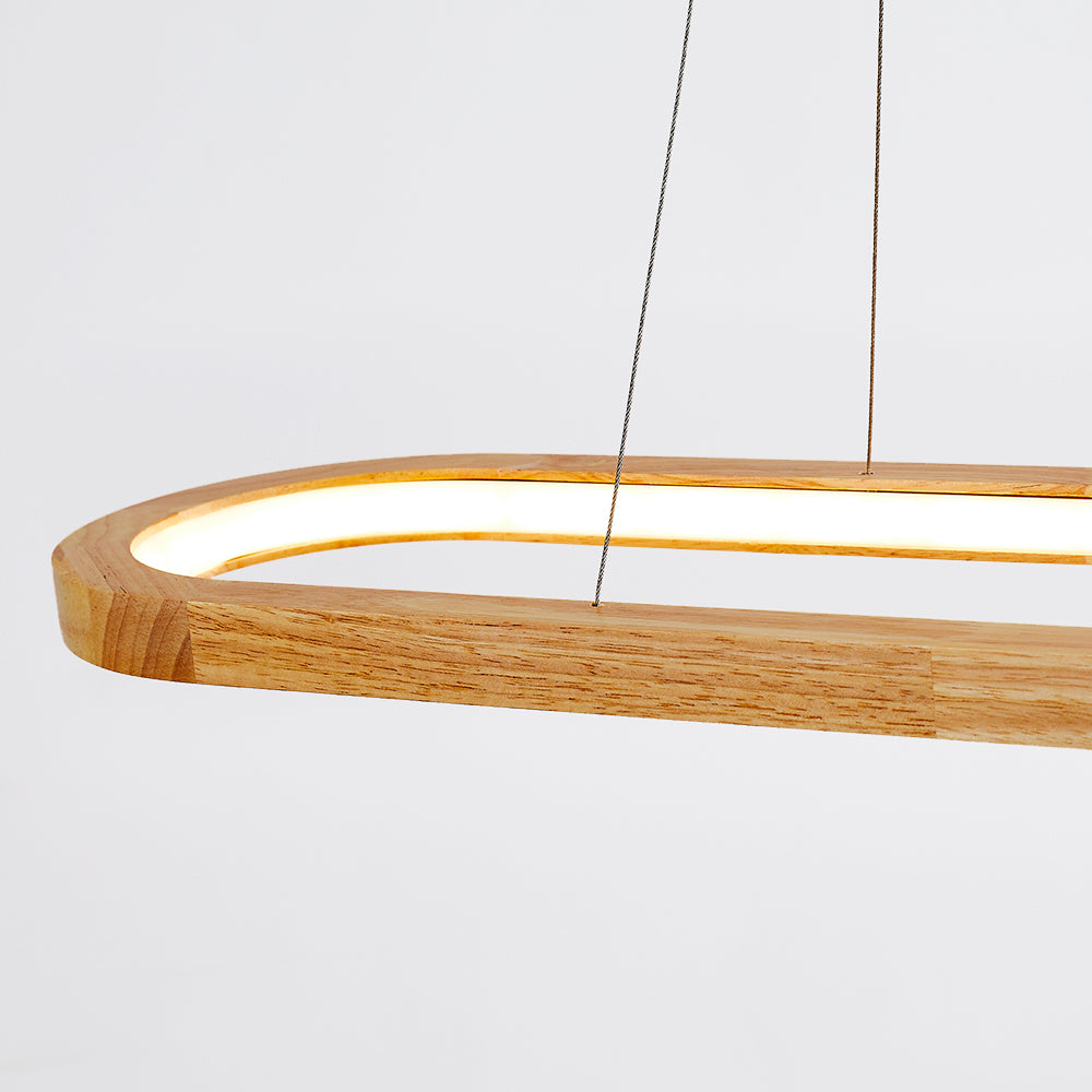 LumaWood LED Pendant Light With Wood Finish And Subtle Metal Accents