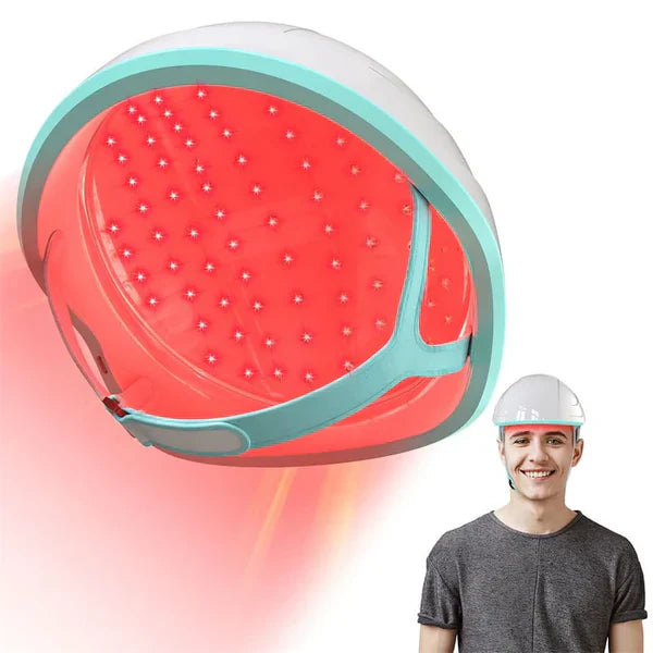 LED čepice na vlasy s červeným a modrým světlem pro zdravou pokožku hlavy