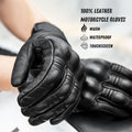 Guantes de cuero para motocicleta VeloGuard, compatibles con pantalla táctil, cálidos y duraderos | Petprovac