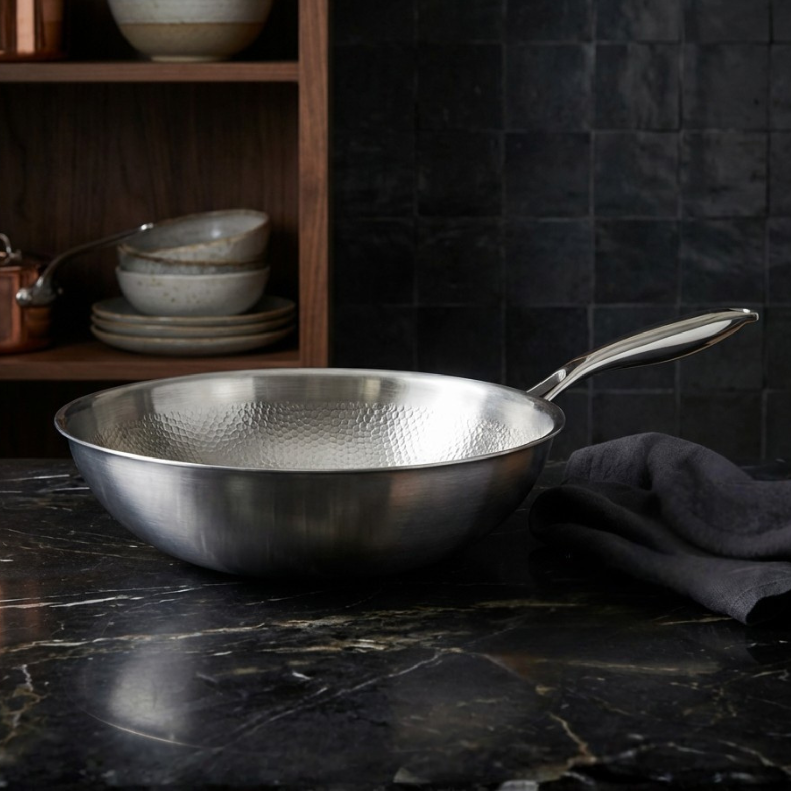 Pure titanium koekenpan, 32 34 36 cm ongecoat professioneel kookgerei
