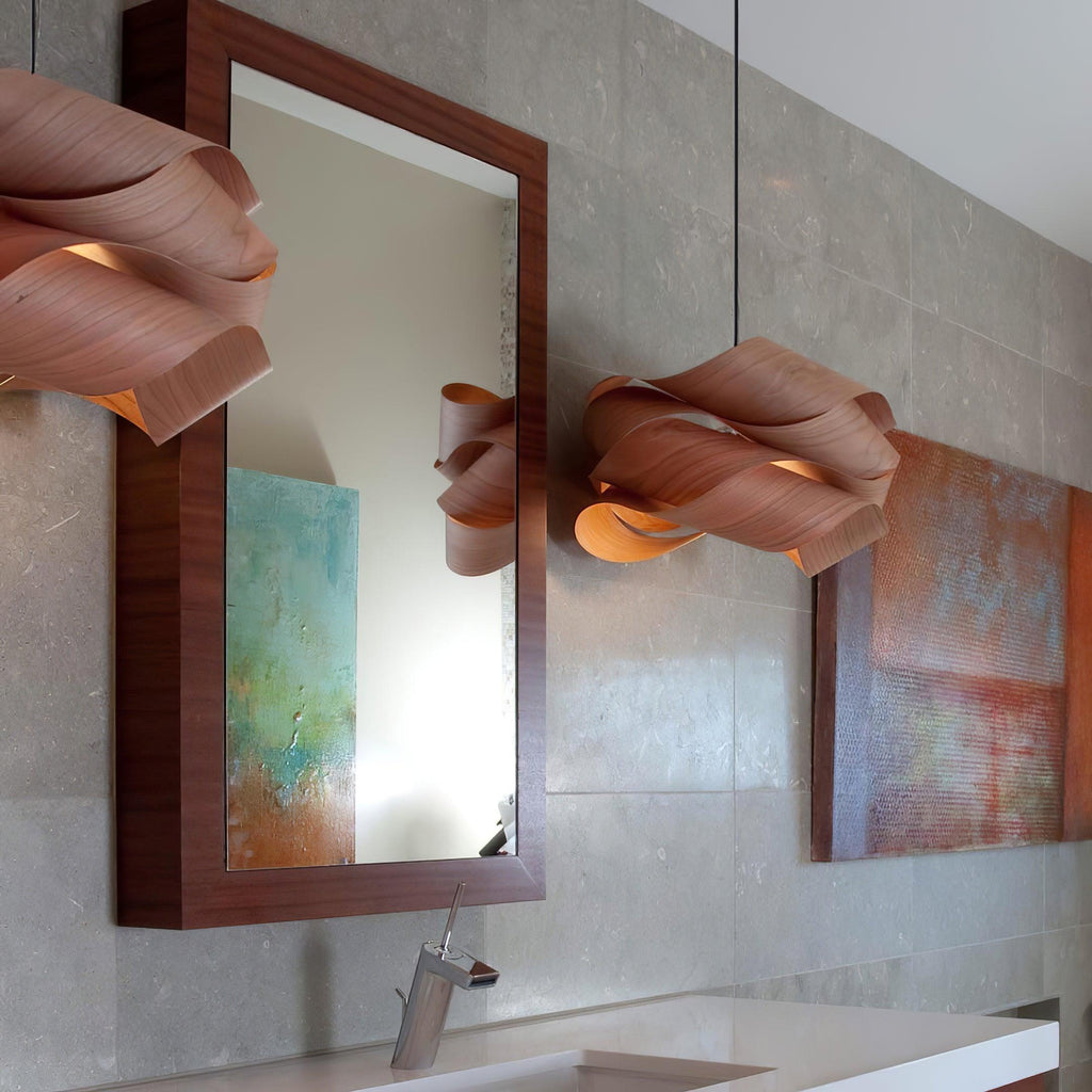 LumaOak håndlaget trestruktur hengelampe for stue