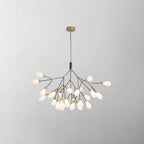 Moderne gylden grenlysekrone, nutidigt loftlys til stue og spisestue