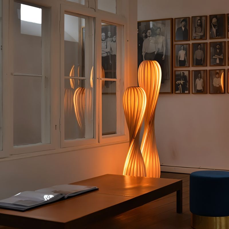 Lampă de podea Lumina Twist cu lumină LED liniștitoare pentru sufragerie și dormitor