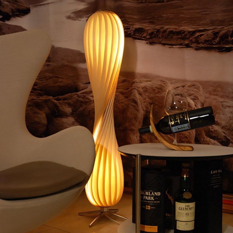 Lampă de podea Lumina Twist cu lumină LED liniștitoare pentru sufragerie și dormitor