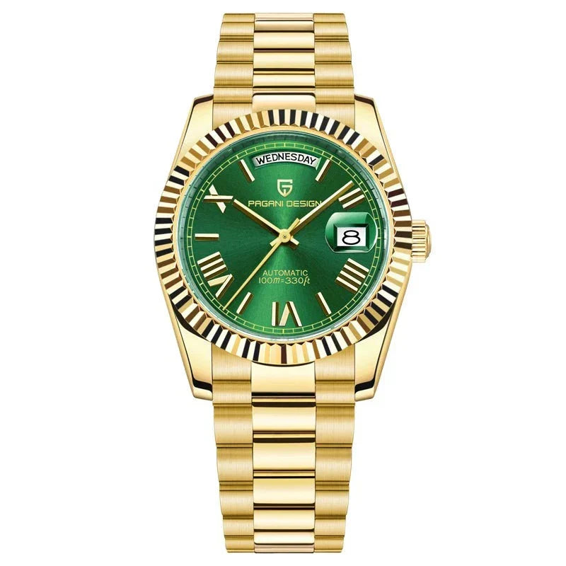 Nolian Stainless Steel Automatic Watch With Calendar
