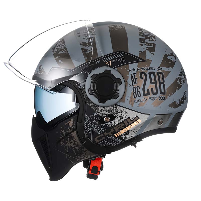 Vintage Twin Lens Modular Helmet DOT ECE Certified For Riders Breathable