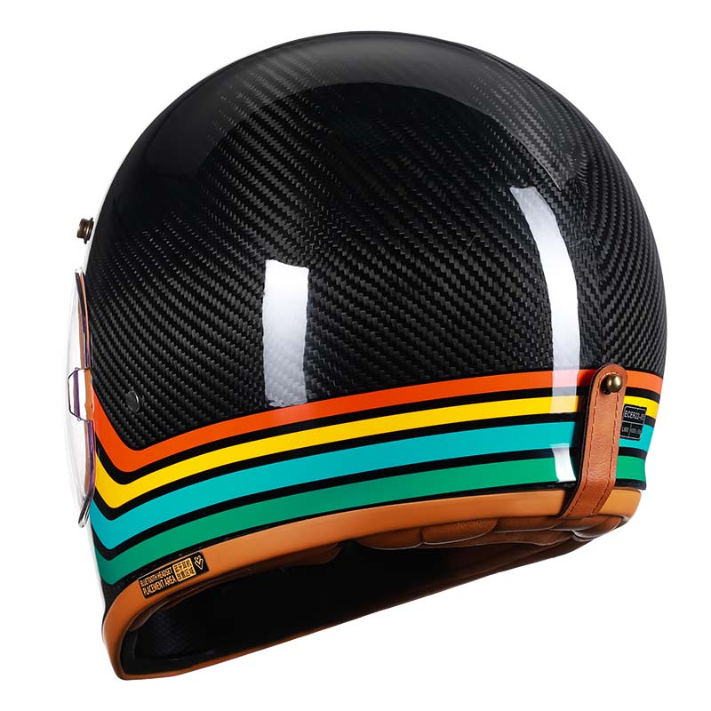 F389TS kulfiber motorcykelhjelm DOT ECE godkendt