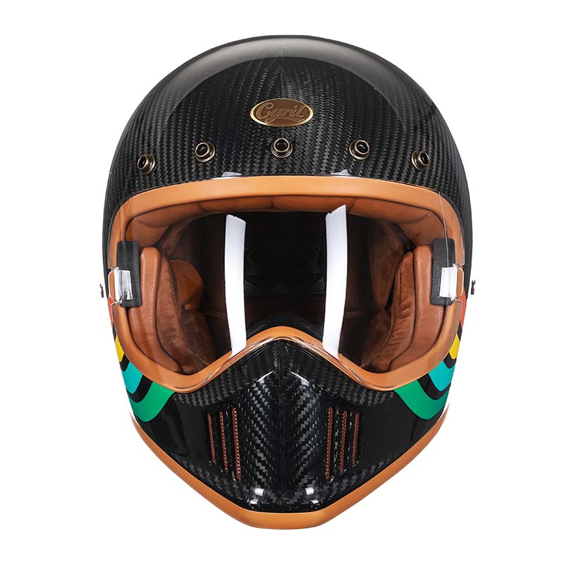 F389TS kulfiber motorcykelhjelm DOT ECE godkendt