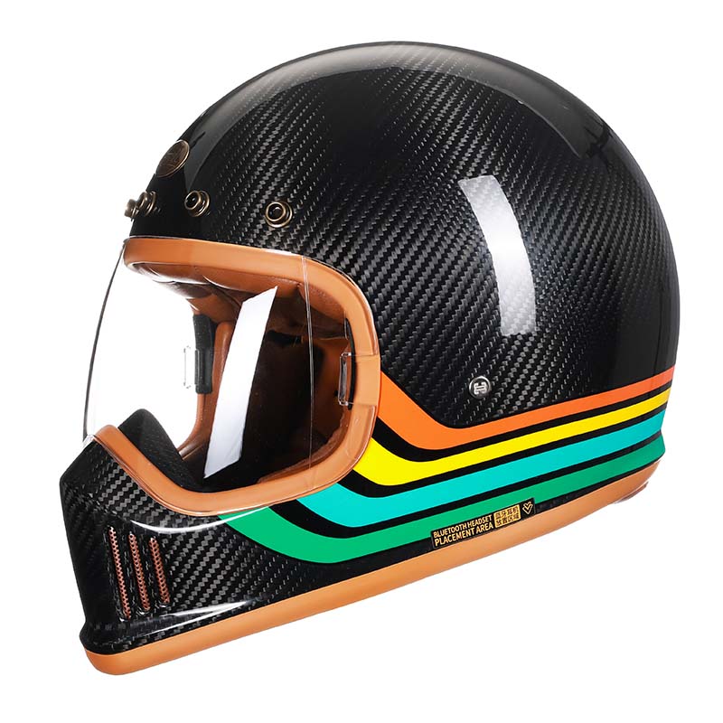 F389TS kulfiber motorcykelhjelm DOT ECE godkendt