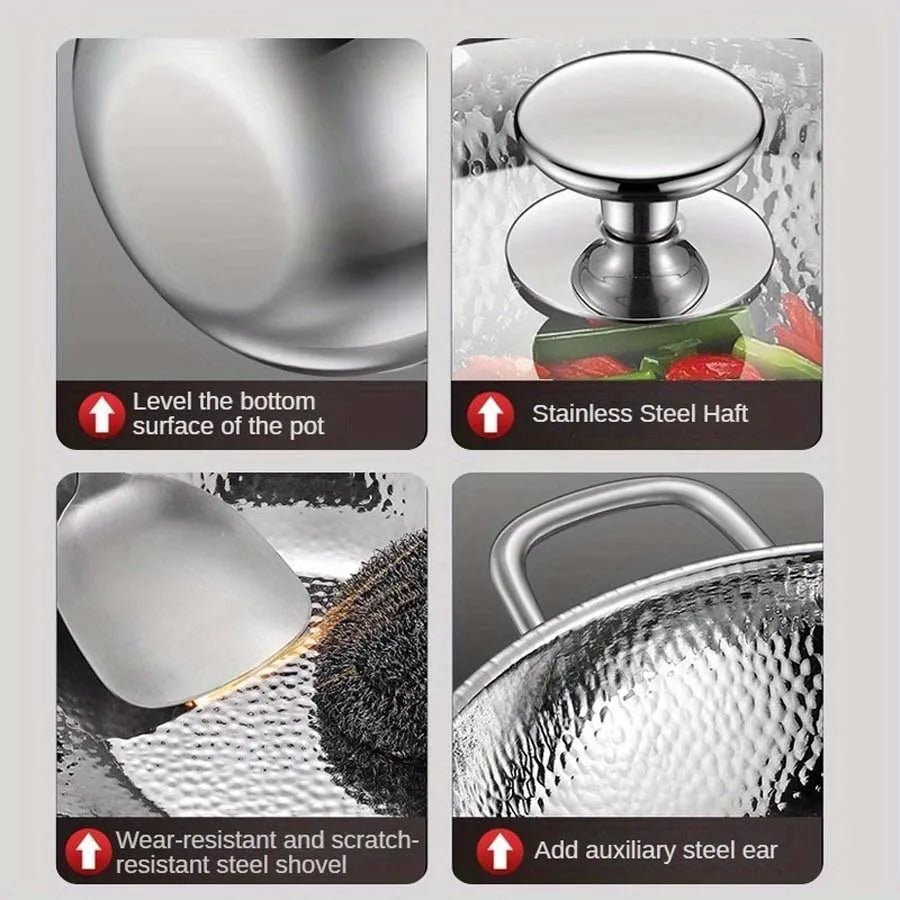 Wok Panvion con Base Redonda para Cocina por Inducción para Salteados Fáciles