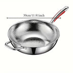 Wok Panvion con Base Redonda para Cocina por Inducción para Salteados Fáciles