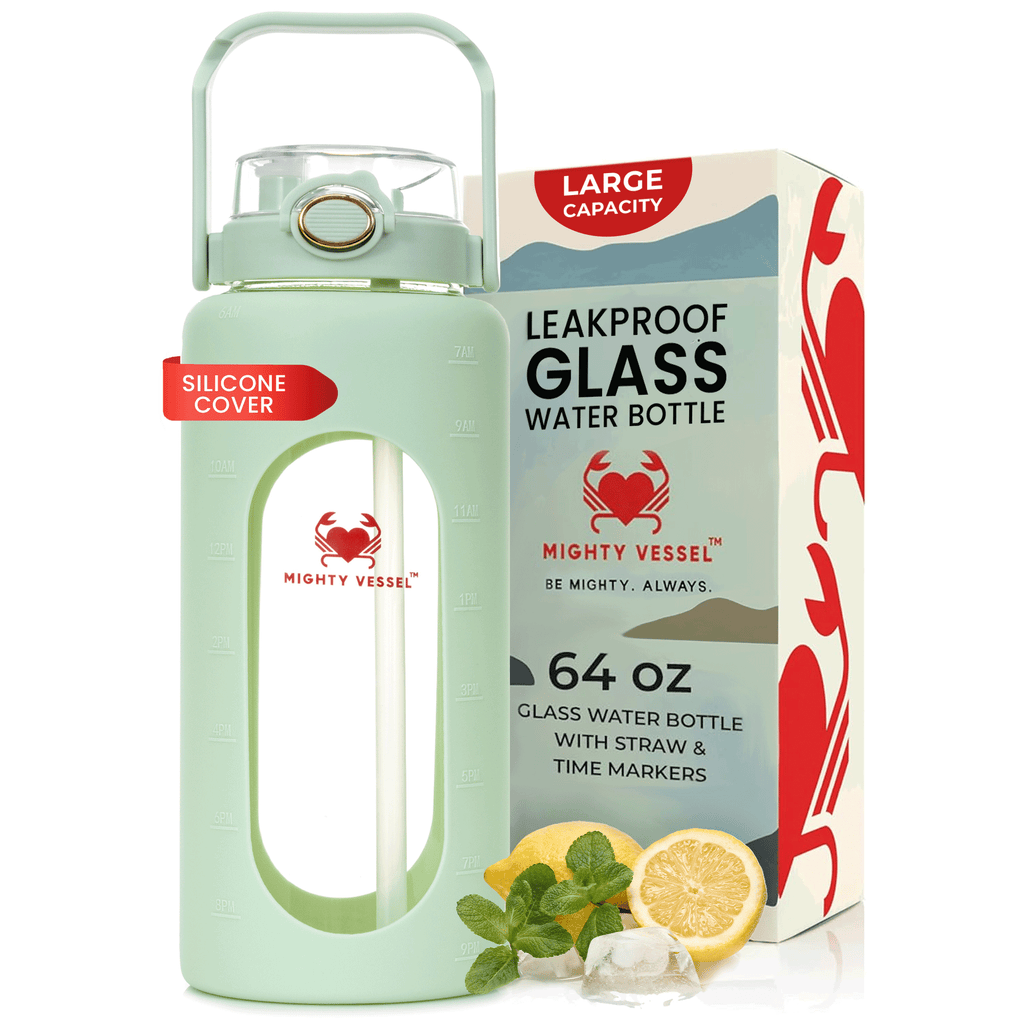 64 Oz Impact-Resistant Glass Water Bottle | Petprovac