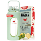 64 Oz Impact-Resistant Glass Water Bottle | Petprovac