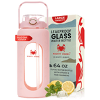 64 Oz Impact-Resistant Glass Water Bottle | Petprovac