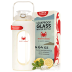 64 Oz Impact-Resistant Glass Water Bottle | Petprovac