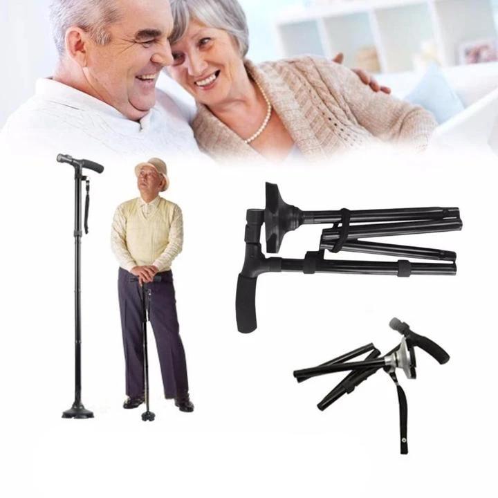 LED Light Foldable Walking Cane For Seniors Daily Use