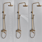 Vintage Copper Shower Kit with Brass Tap and Functional Showerheads | Petprovac
