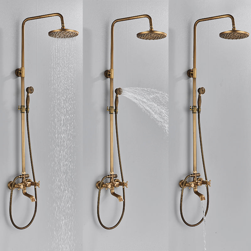 Vintage Copper Shower Kit with Brass Tap and Functional Showerheads | Petprovac