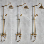 Marlen Classic Antique Brass In-Wall Shower System for Bathroom and Outdoor Use | Petprovac