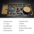 Vintage Copper Shower Kit with Brass Tap and Functional Showerheads | Petprovac