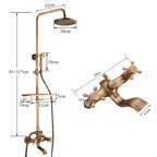 Vintage Copper Shower Kit with Brass Tap and Functional Showerheads | Petprovac