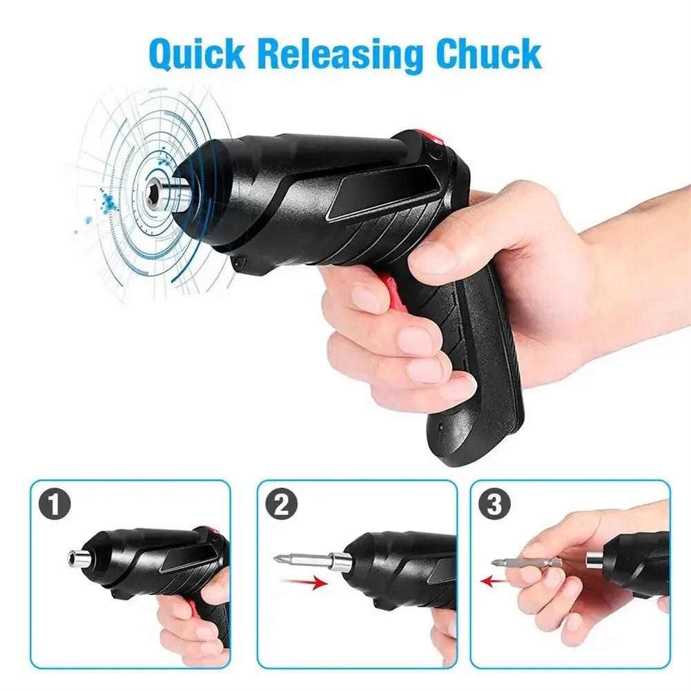 47-in-1 Cordless Battery Drill and Screwdriver Set for Precise DIY Work