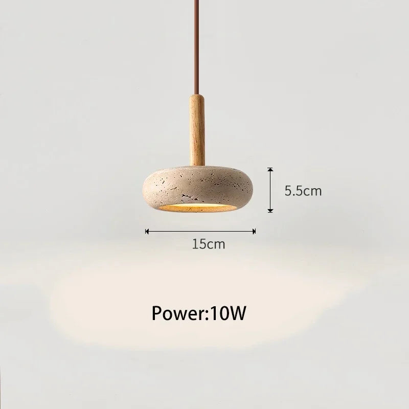 Travertin kő LED függeszték modern nappalikba
