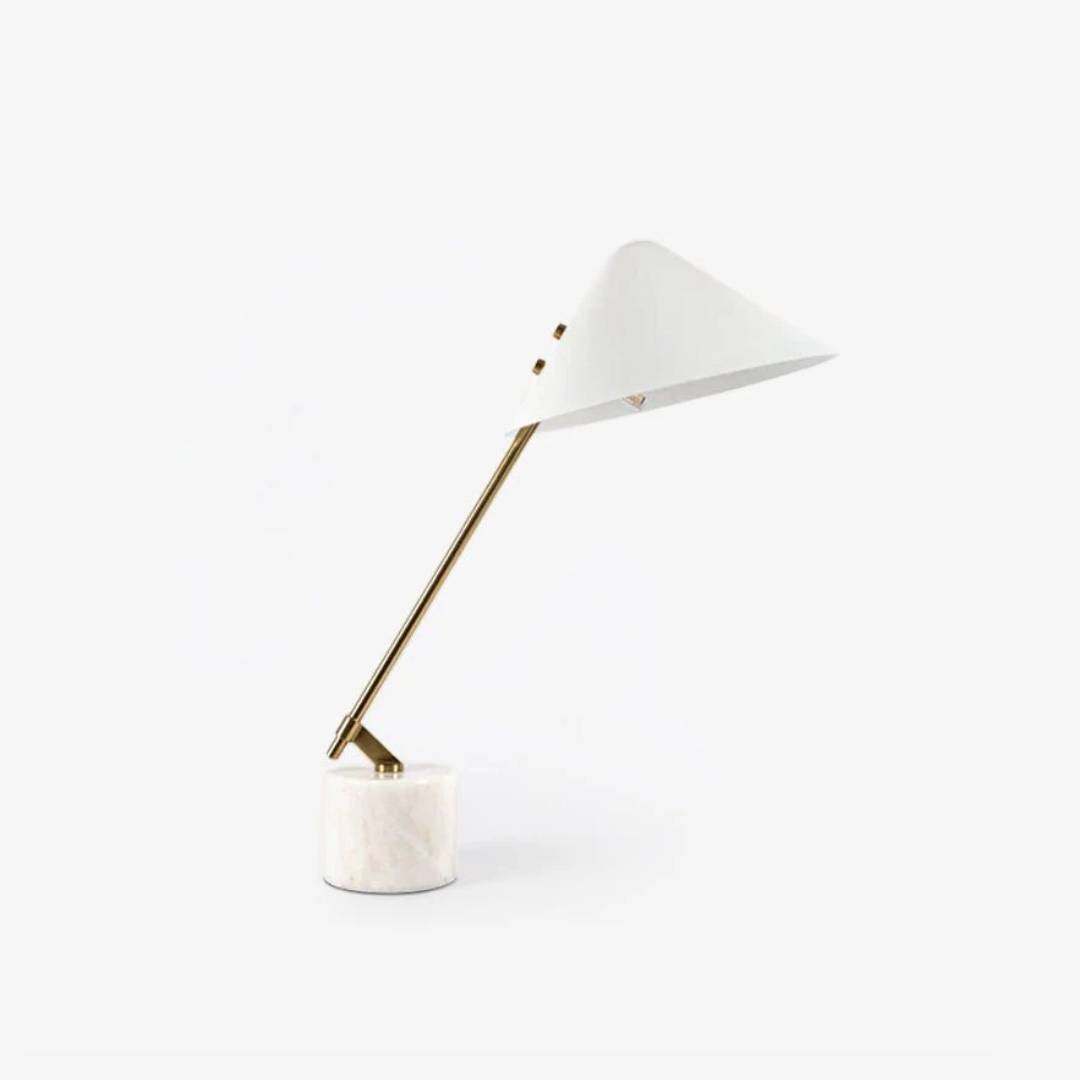 Elegant Marble Base Table Lamp Modern Brass Desk Light