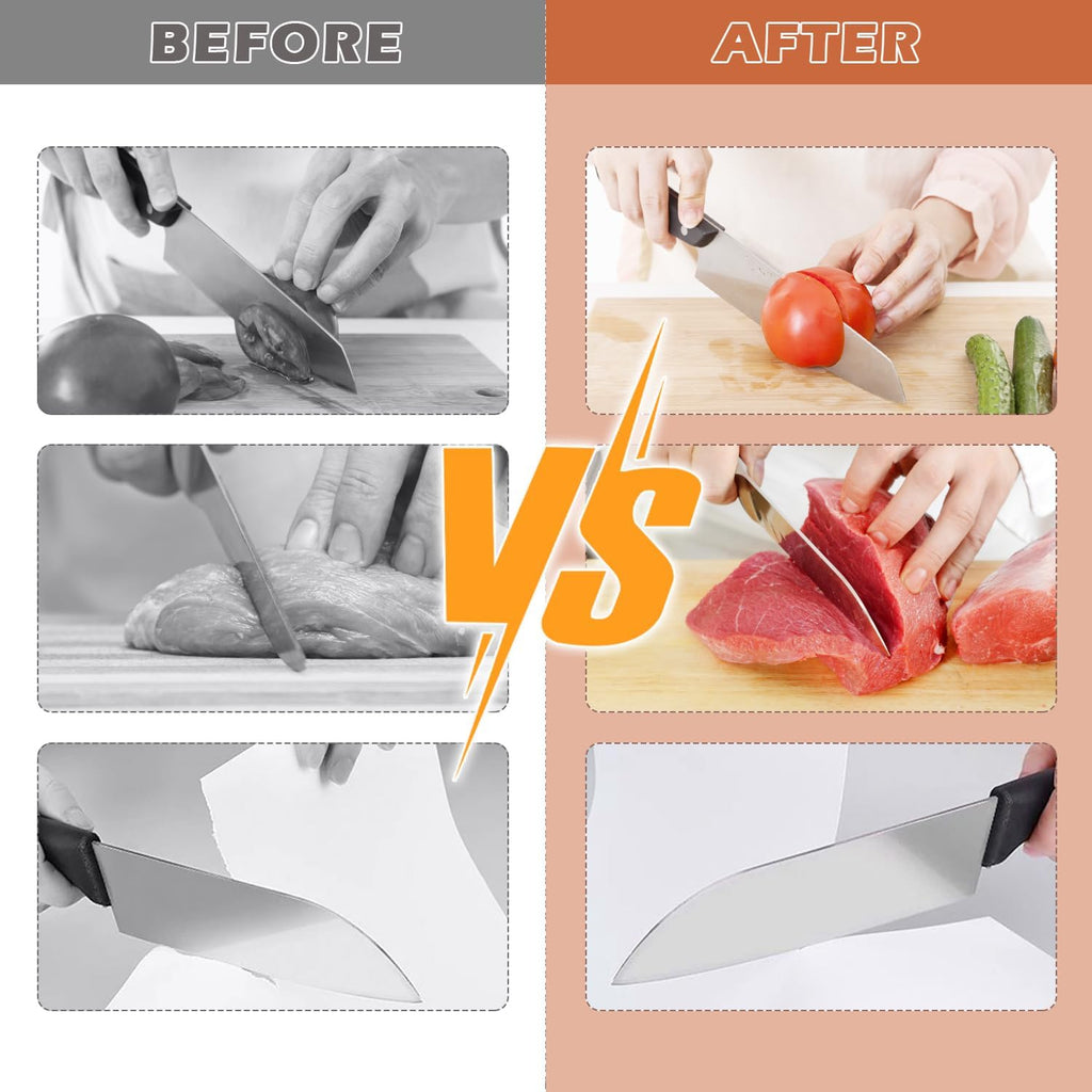 كويلّو إيدج شحاذ سكاكين رولر دايموند برو بقاعدة خشبية