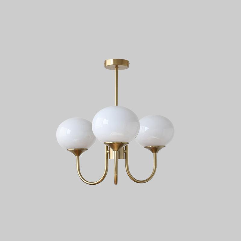 Alora Marshmallow Chandelier With Pink Glass Shades