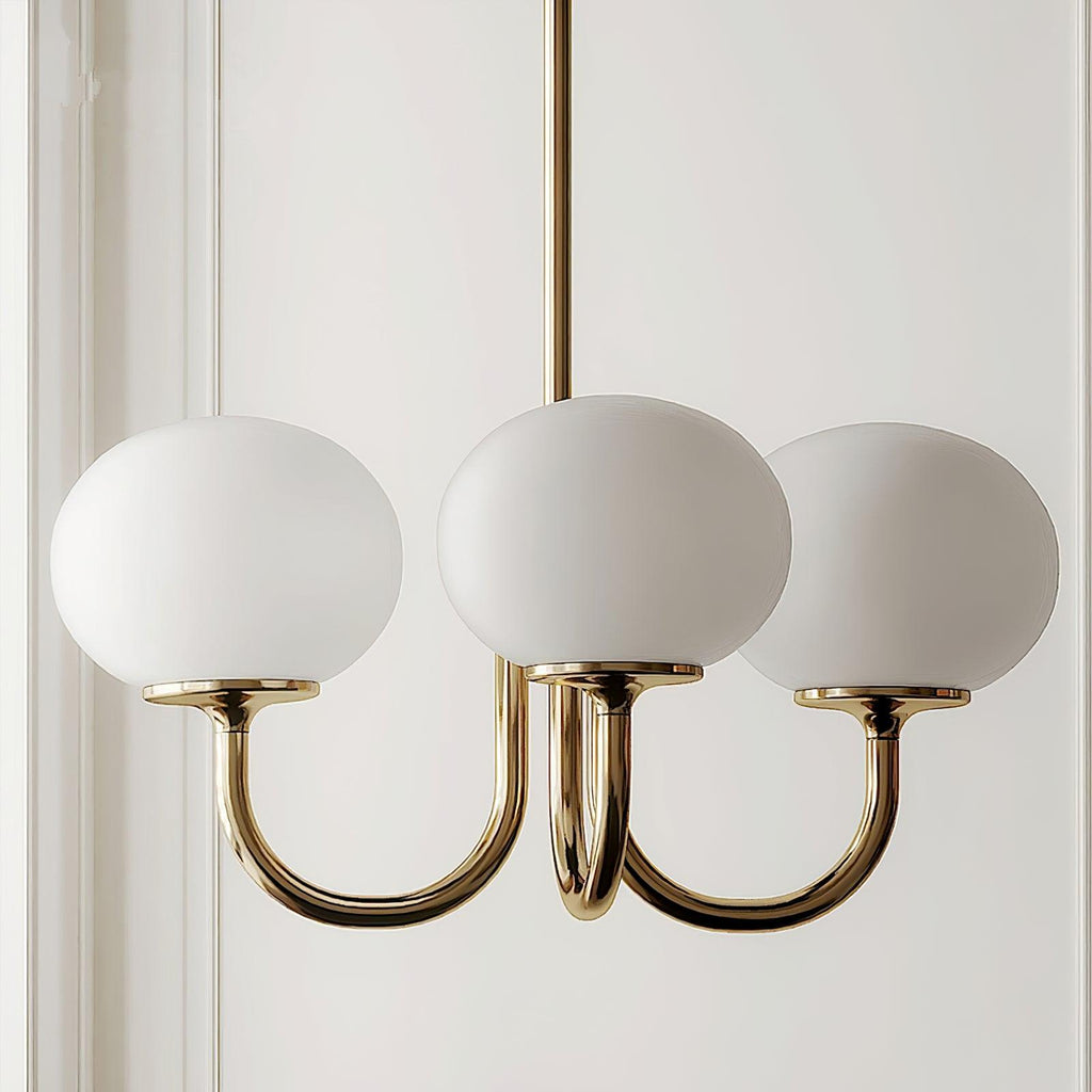 Alora Marshmallow Chandelier With Pink Glass Shades