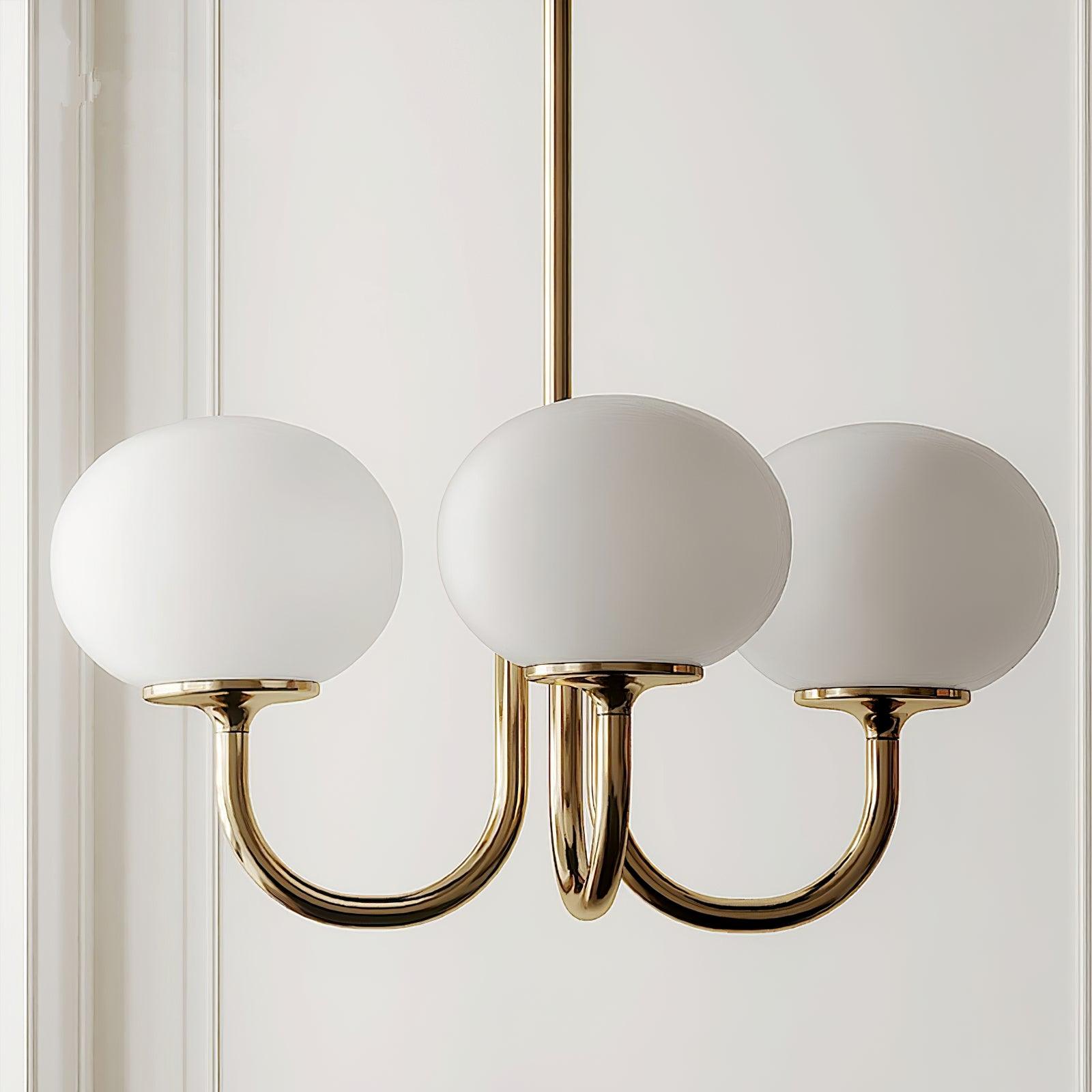 Alora Marshmallow Chandelier With Pink Glass Shades