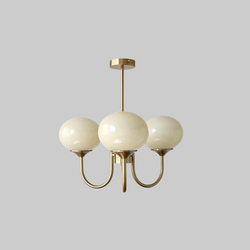 Alora Marshmallow Chandelier With Pink Glass Shades