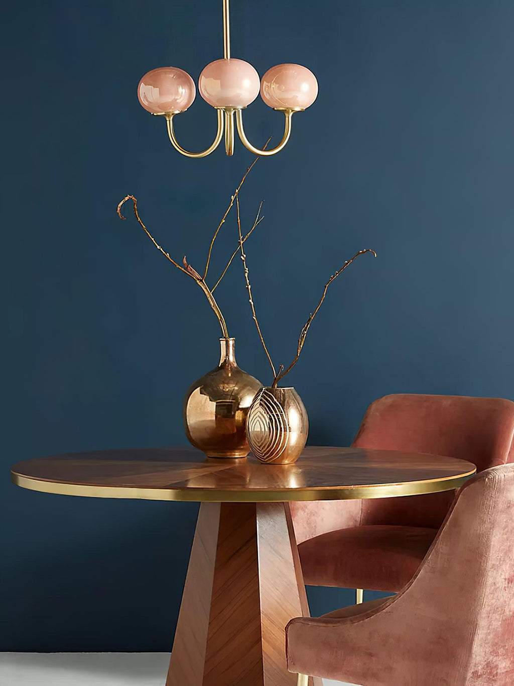 Alora Marshmallow Chandelier With Pink Glass Shades