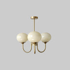 SolaraLuxe Gold Finish Chandelier With Pink Glass Shades