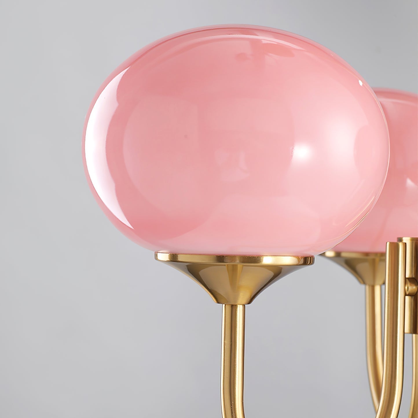 Alora Marshmallow Chandelier With Pink Glass Shades