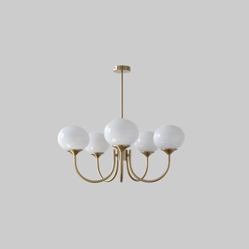 Alora Marshmallow Chandelier With Pink Glass Shades