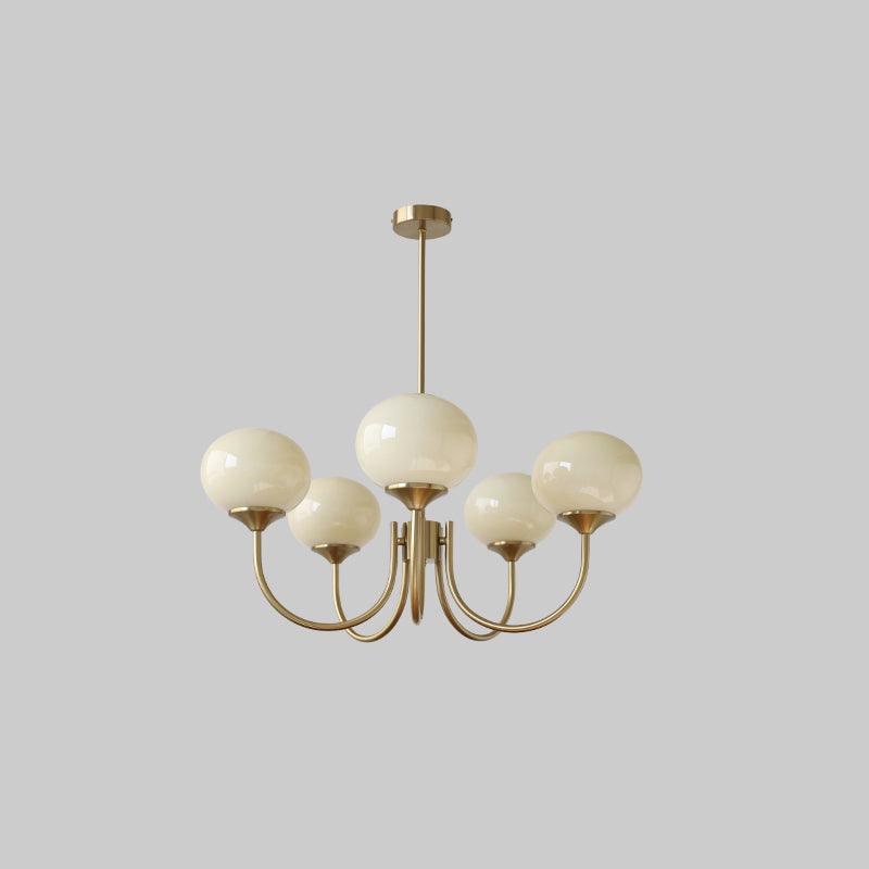 Alora Marshmallow Chandelier With Pink Glass Shades