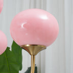 SolaraLuxe Gold Finish Chandelier With Pink Glass Shades