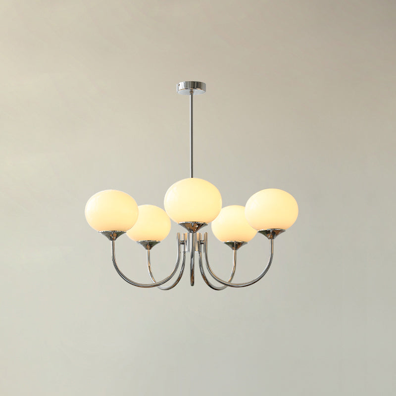 Alora Marshmallow Chandelier With Pink Glass Shades