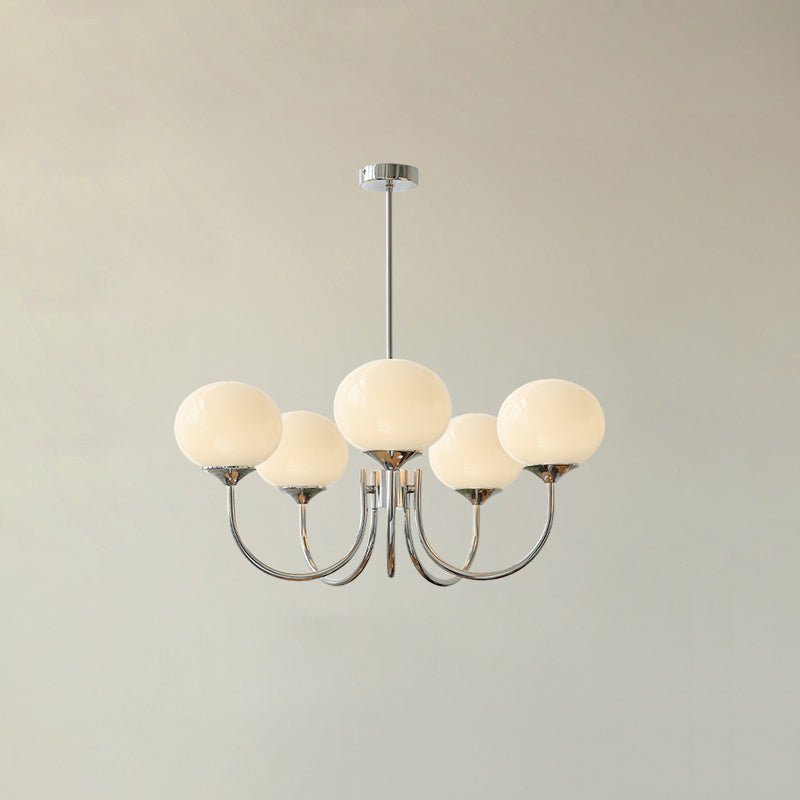 Alora Marshmallow Chandelier With Pink Glass Shades
