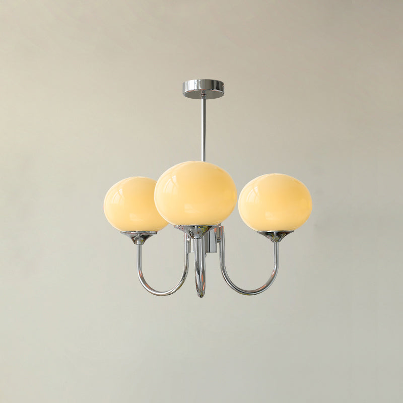 Alora Marshmallow Chandelier With Pink Glass Shades