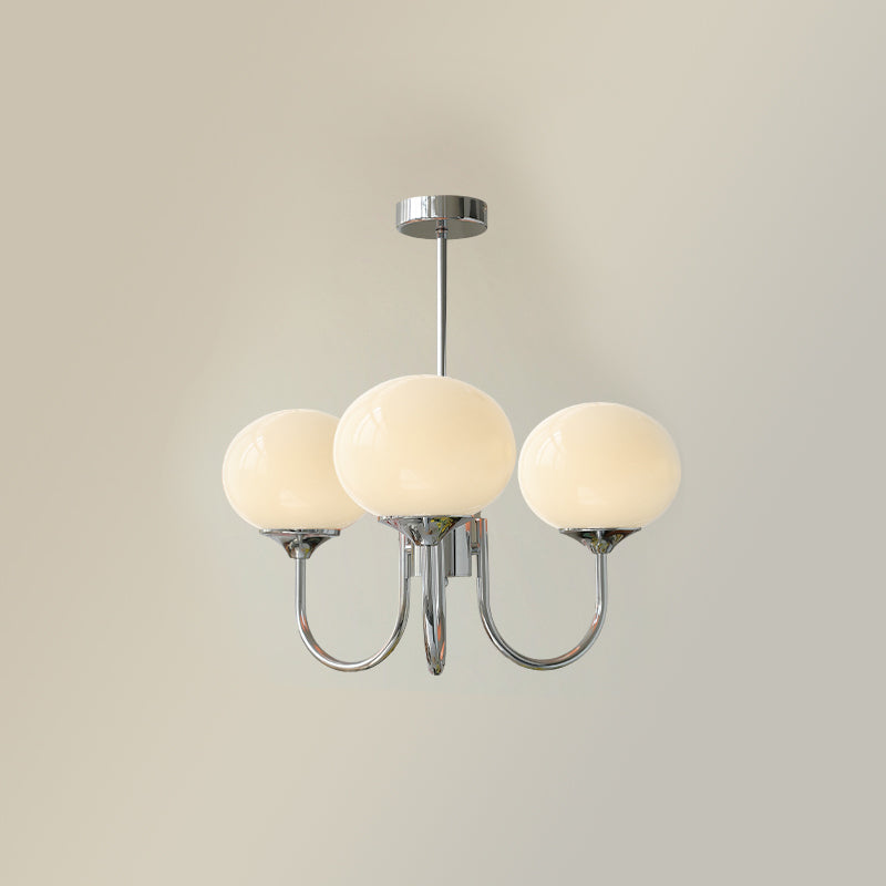Alora Marshmallow Chandelier With Pink Glass Shades
